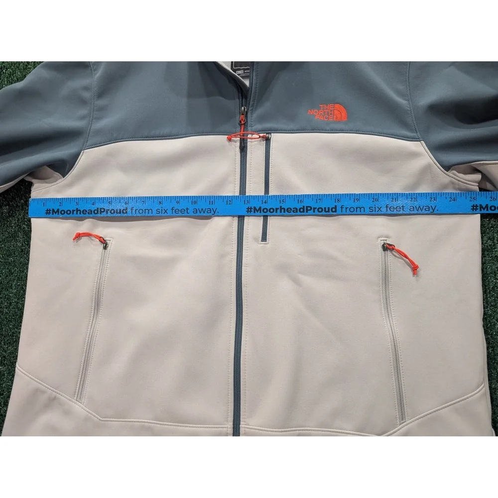 The North Face WindWall Softshell Jacket Mens XL Grey Tan Full Zip Fleece Lined